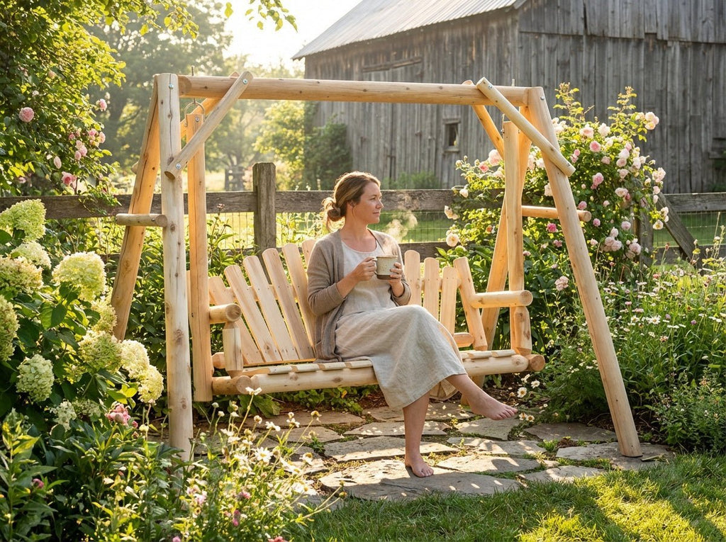 Rustic Log Swing Set - SNOODBANGER customs