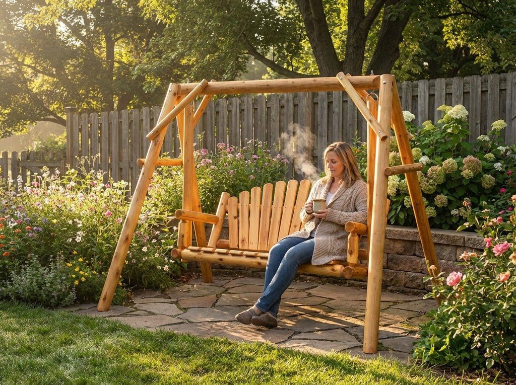 Rustic Log Swing Set - SNOODBANGER customs