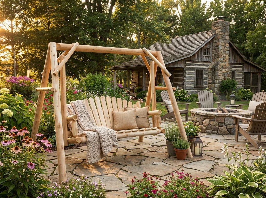 Rustic Log Swing Set - SNOODBANGER customs