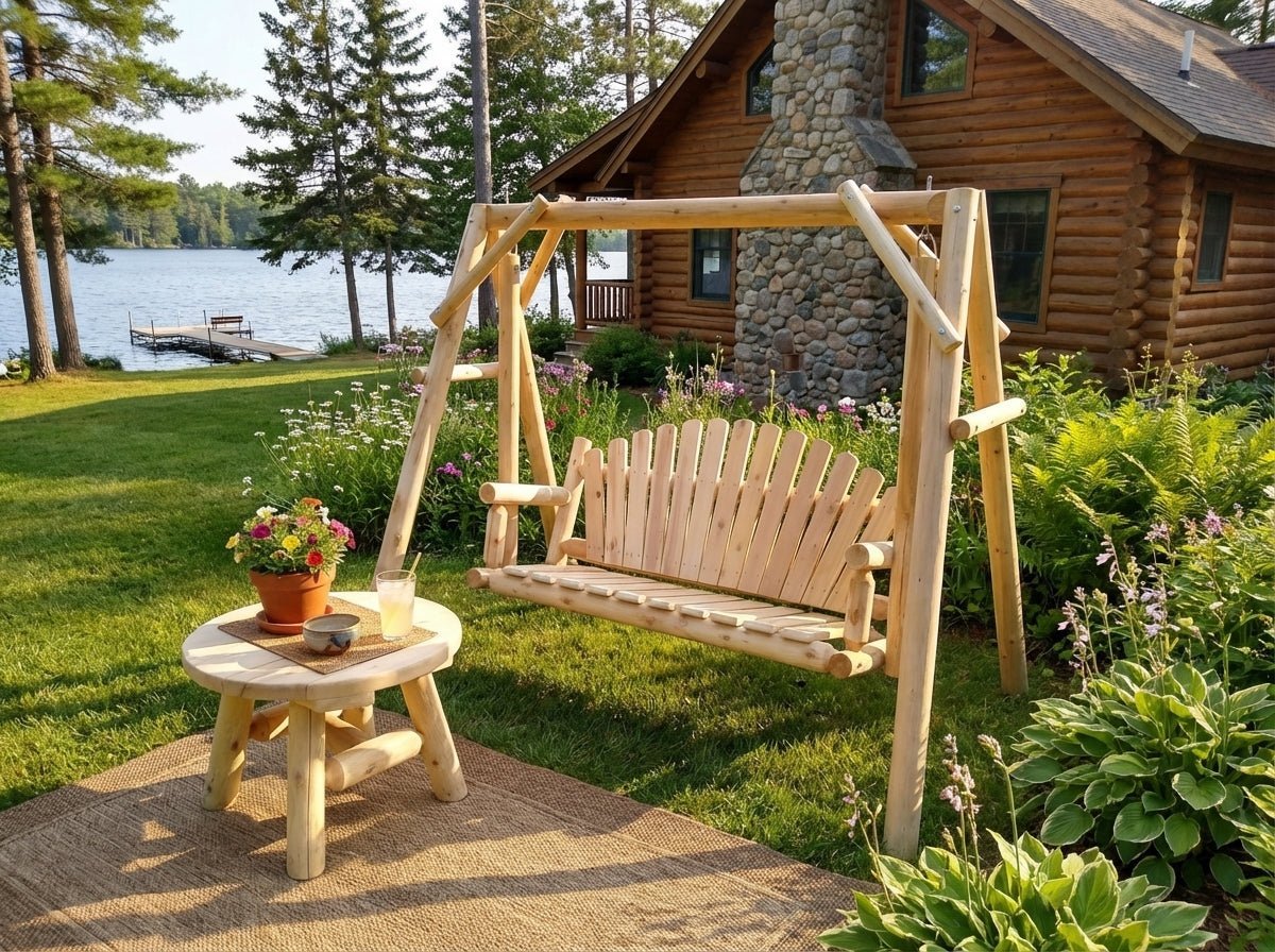 Rustic Log Swing Set - SNOODBANGER customs