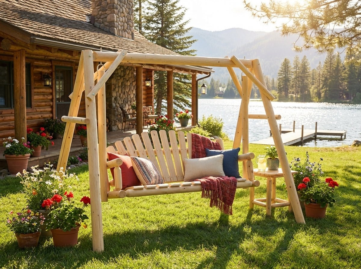 Rustic Log Swing Set - SNOODBANGER customs
