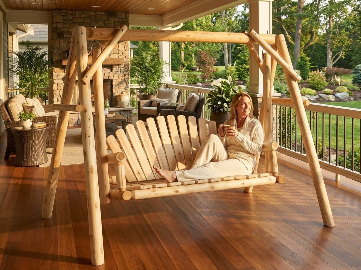Rustic Log Swing Set - SNOODBANGER customs