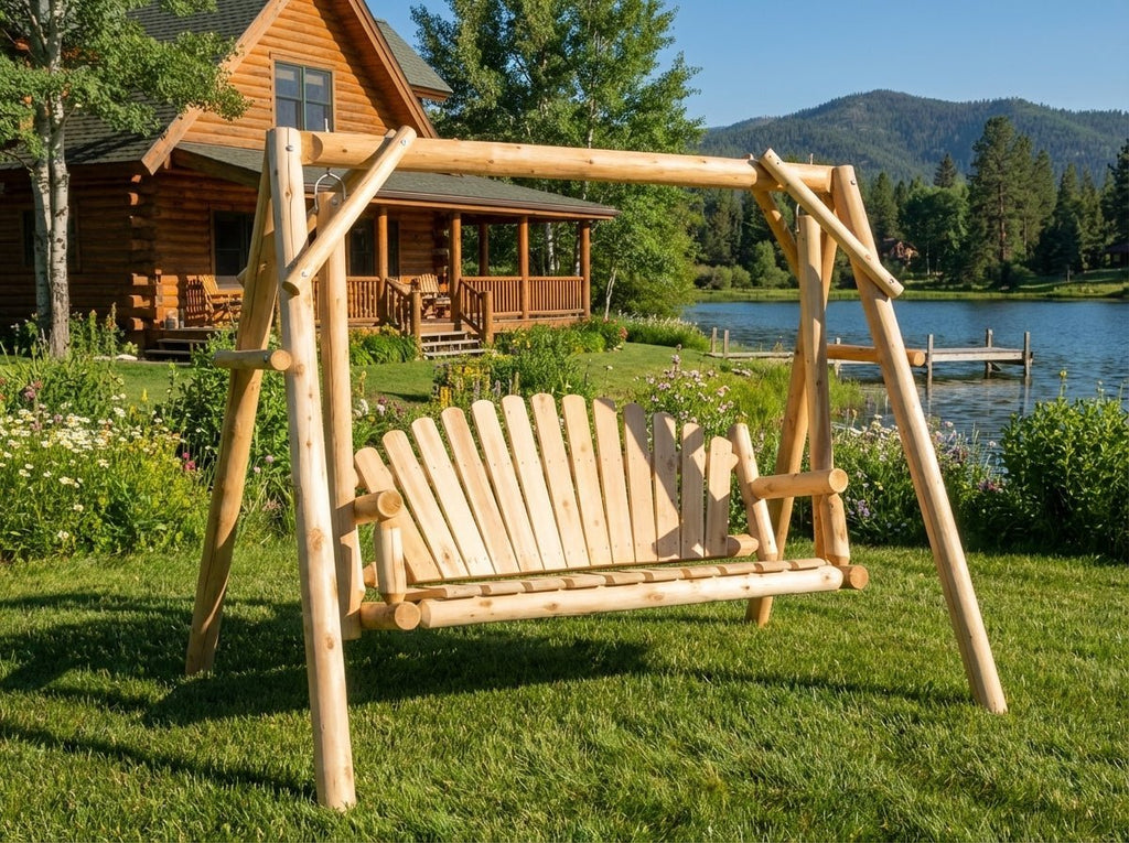 Rustic Log Swing Set - SNOODBANGER customs