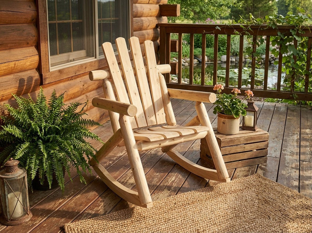 Rustic Outdoor Log Rocking Chair - SNOODBANGER customs