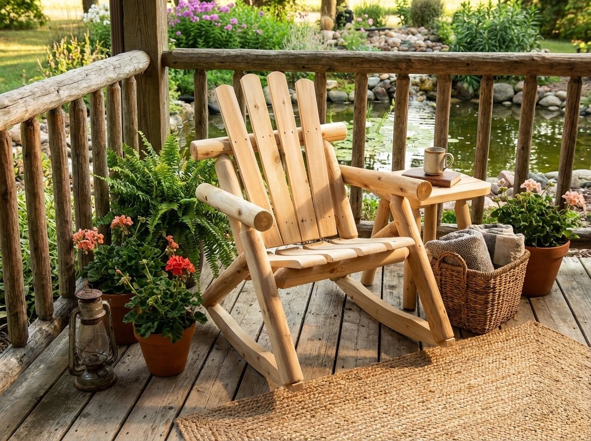 Rustic Outdoor Log Rocking Chair - SNOODBANGER customs