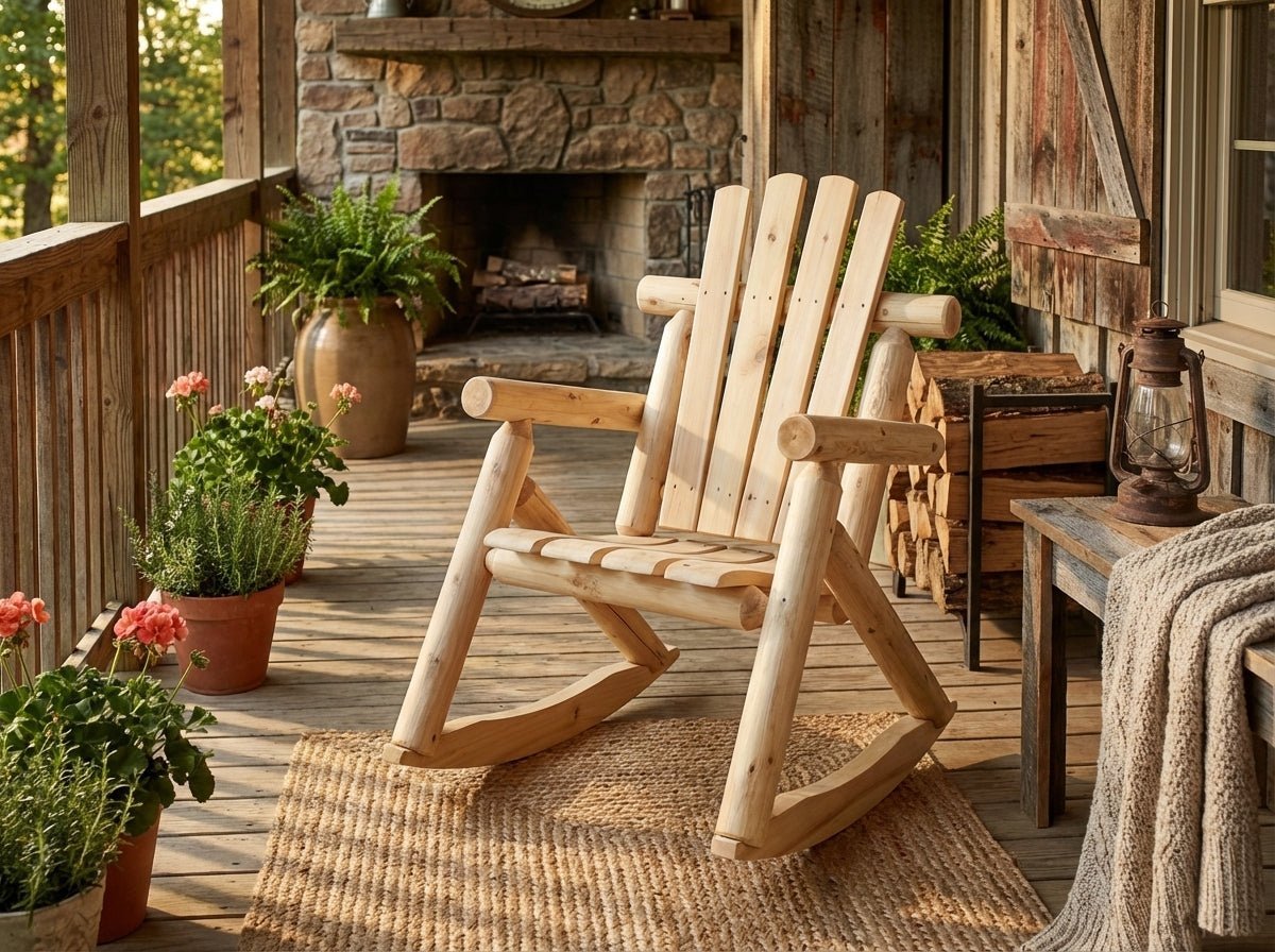 Rustic Outdoor Log Rocking Chair - SNOODBANGER customs