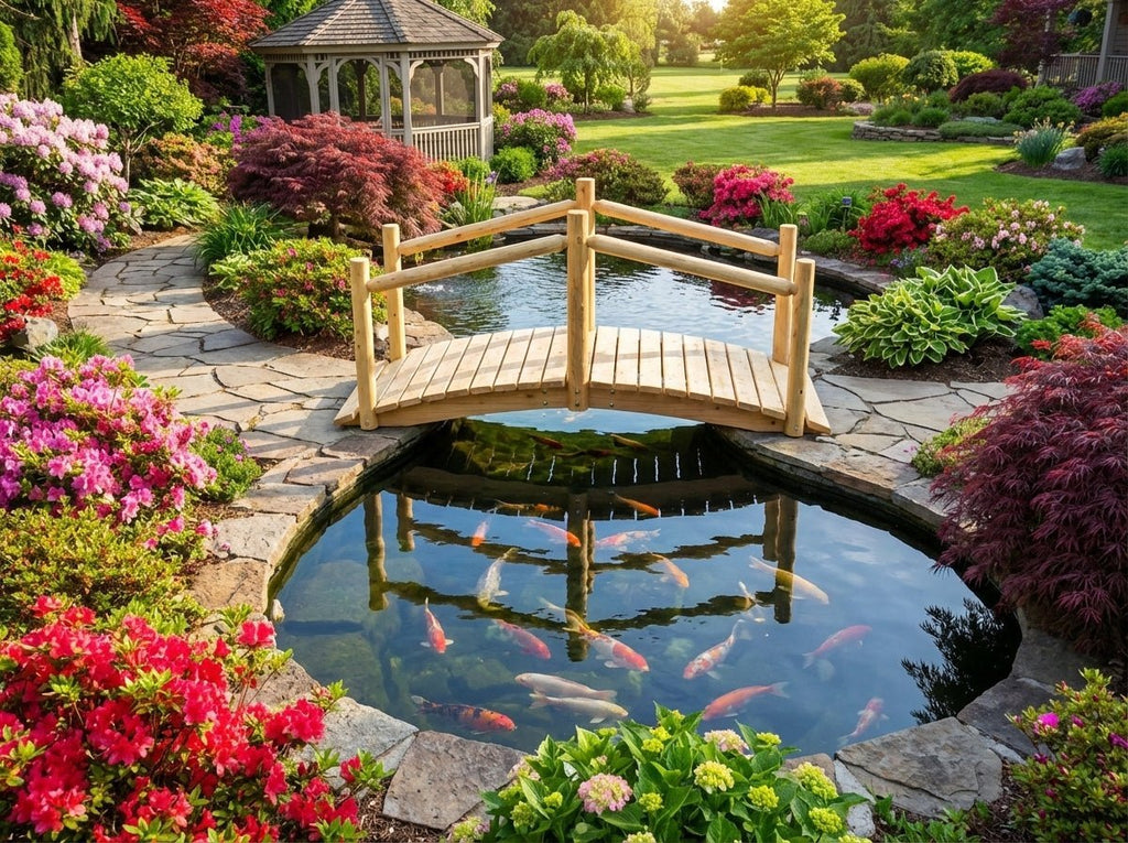 Rustic Wooden Garden Bridge - SNOODBANGER customs
