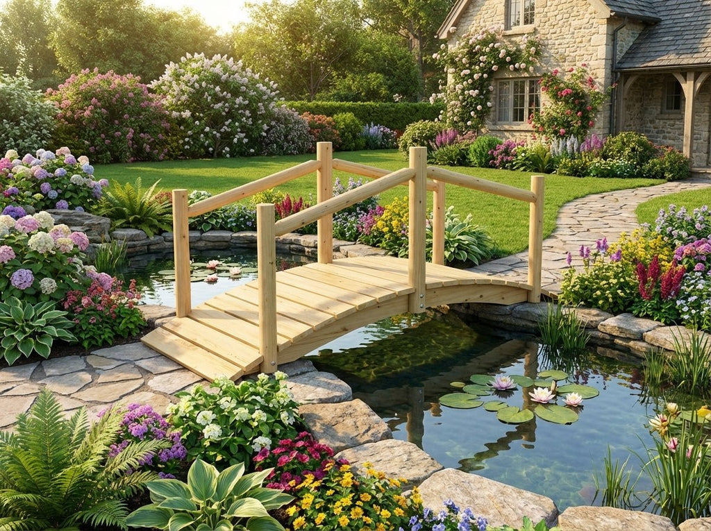 Rustic Wooden Garden Bridge - SNOODBANGER customs