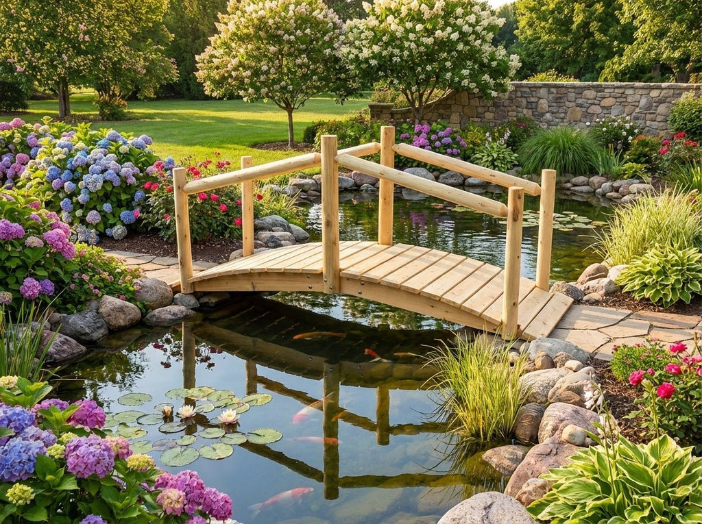 Rustic Wooden Garden Bridge - SNOODBANGER customs