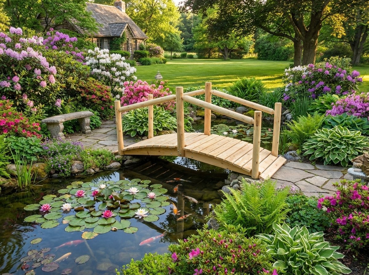 Rustic Wooden Garden Bridge - SNOODBANGER customs