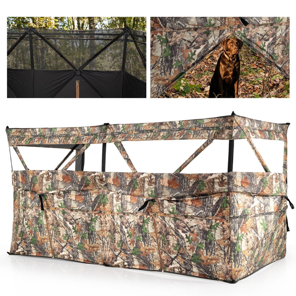 See-Through Hunting Blind Panel with Dog Door Pop up Waterflow Blind for 1-3 People - SNOODBANGER customs