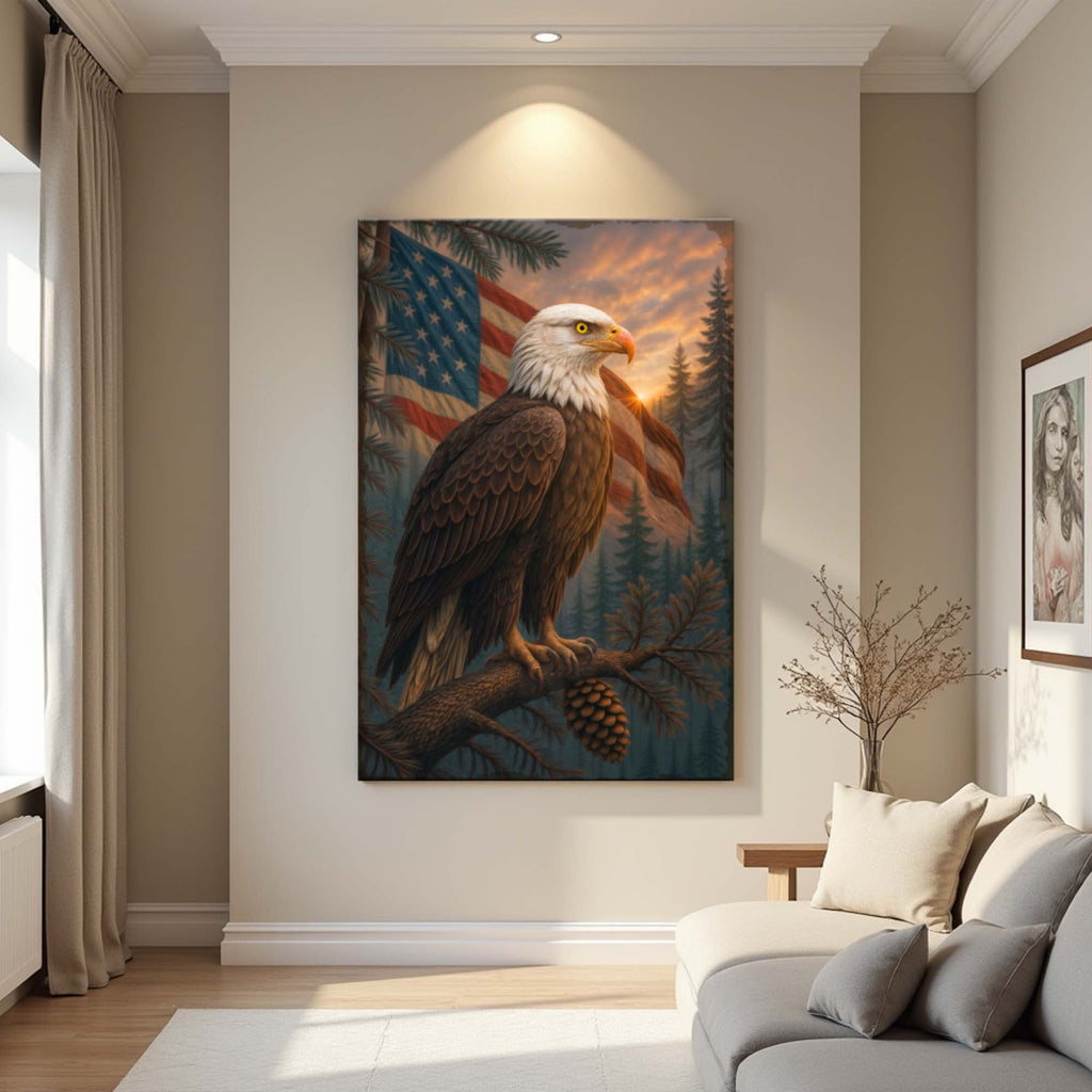 Sentinel of the Pines Eagle Wall Art - SNOODBANGER customs