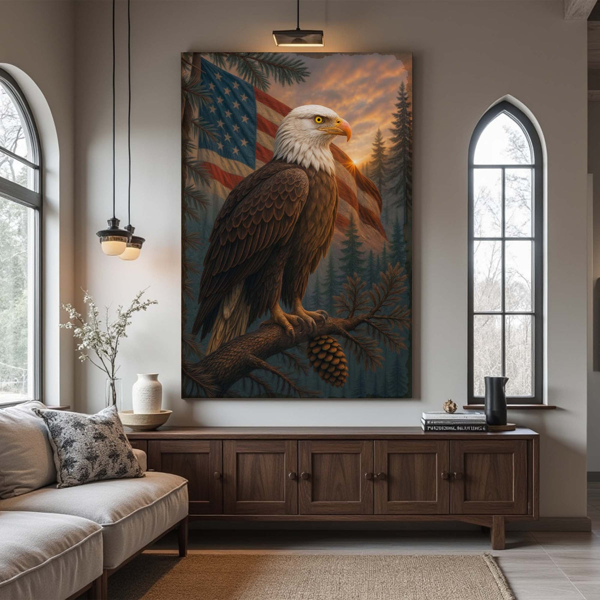 Sentinel of the Pines Eagle Wall Art - SNOODBANGER customs