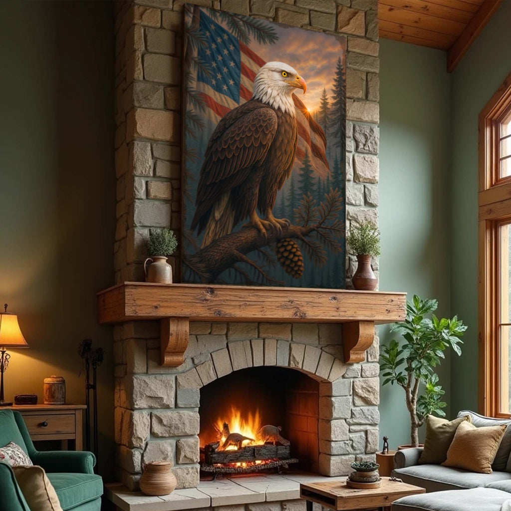 Sentinel of the Pines Eagle Wall Art - SNOODBANGER customs