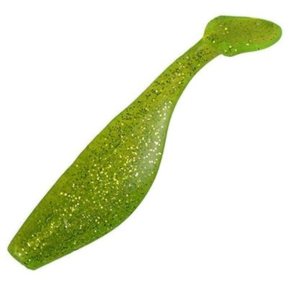 Shad 4" - Chartreuse Gold Glitter - SNOODBANGER customs