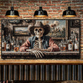 Skeleton Cowboy Barman At Western Saloon Wall Art - SNOODBANGER customs