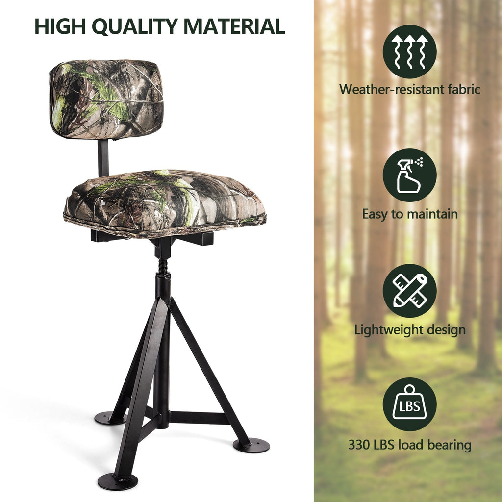 Swivel Hunting Chair Tripod Blind Stool with Detachable Backrest - SNOODBANGER customs