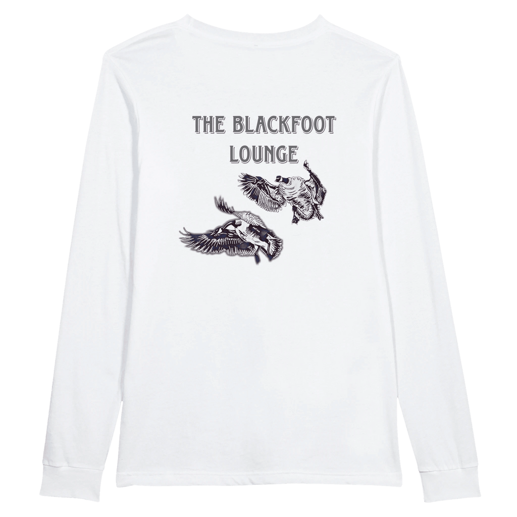 The blackfoot lounge Premium Unisex Longsleeve T-shirt White - SNOODBANGER customs