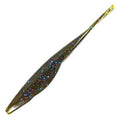 Triple Tail Jerk Shad - Green Pumpkin Blue and Purple Flake - SNOODBANGER customs