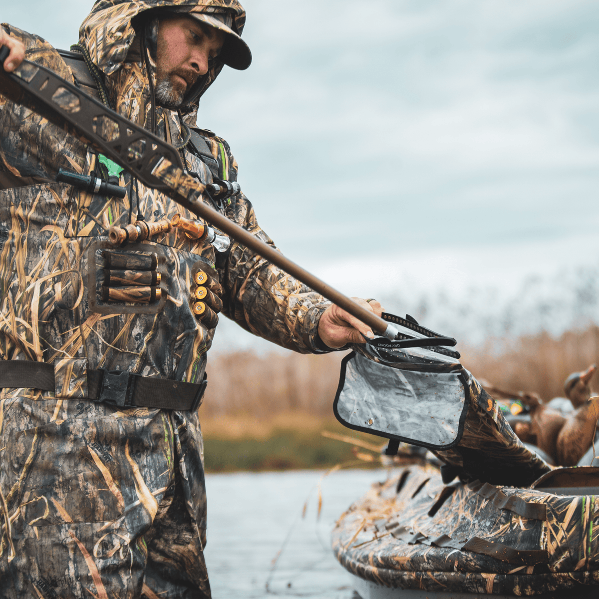 Waterproof Floating Shotgun Bag - Shadow Grass Habitat - SNOODBANGER customs