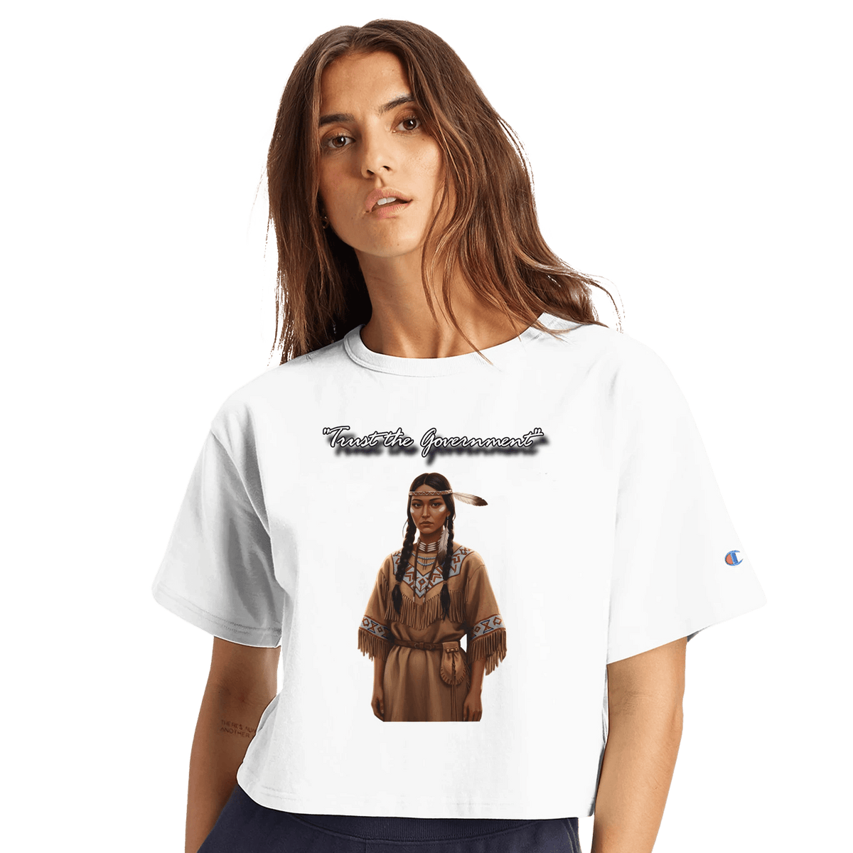 Women's Cropped Heritage Crewneck T-Shirt | Champion T453W - SNOODBANGER customs