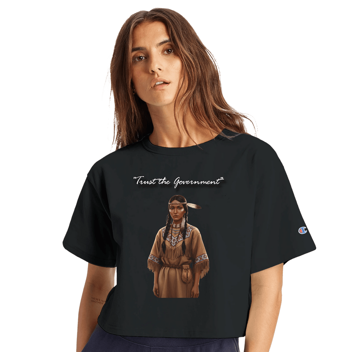 Women's Cropped Heritage Crewneck T-Shirt | Champion T453W - SNOODBANGER customs