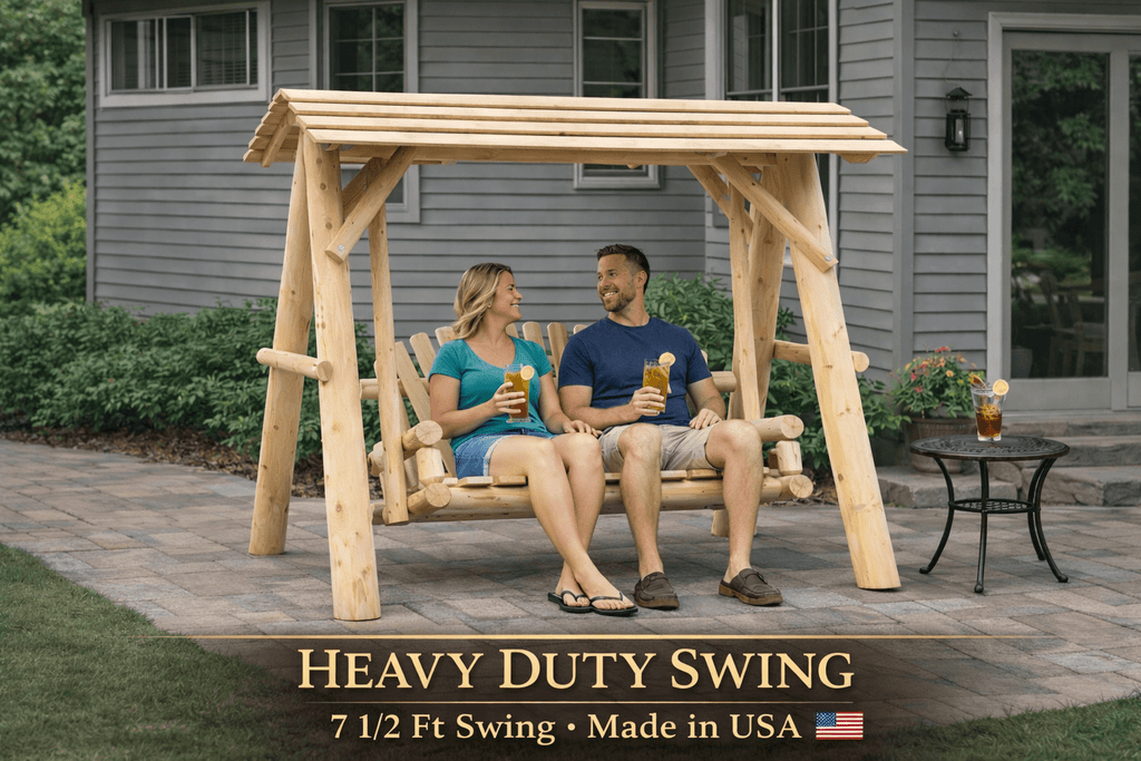 Wooden Porch Swing with Canopy - SNOODBANGER customs