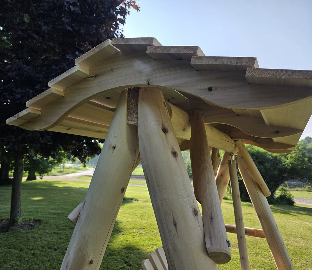 Wooden Porch Swing with Canopy - SNOODBANGER customs