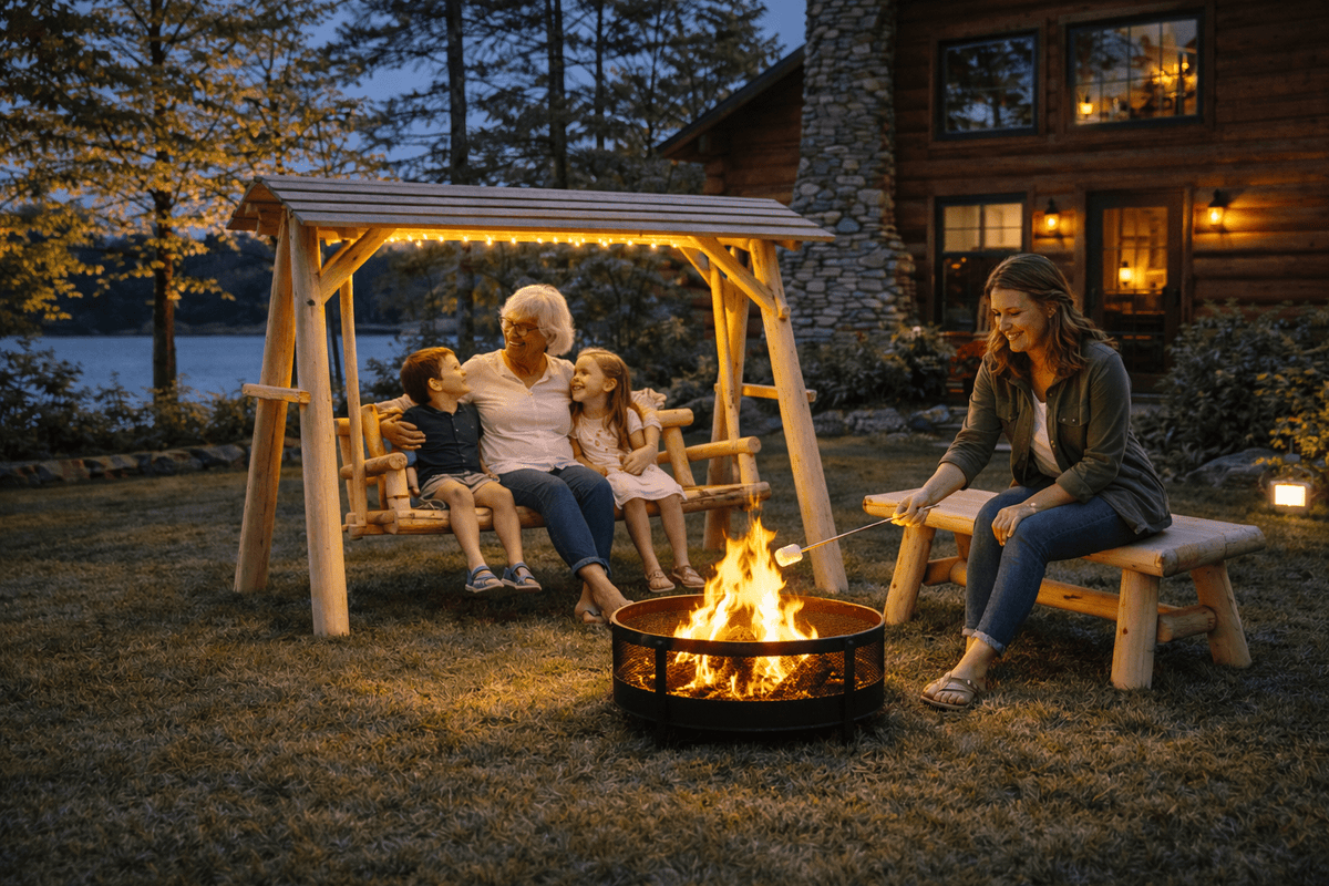 Wooden Porch Swing with Canopy - SNOODBANGER customs