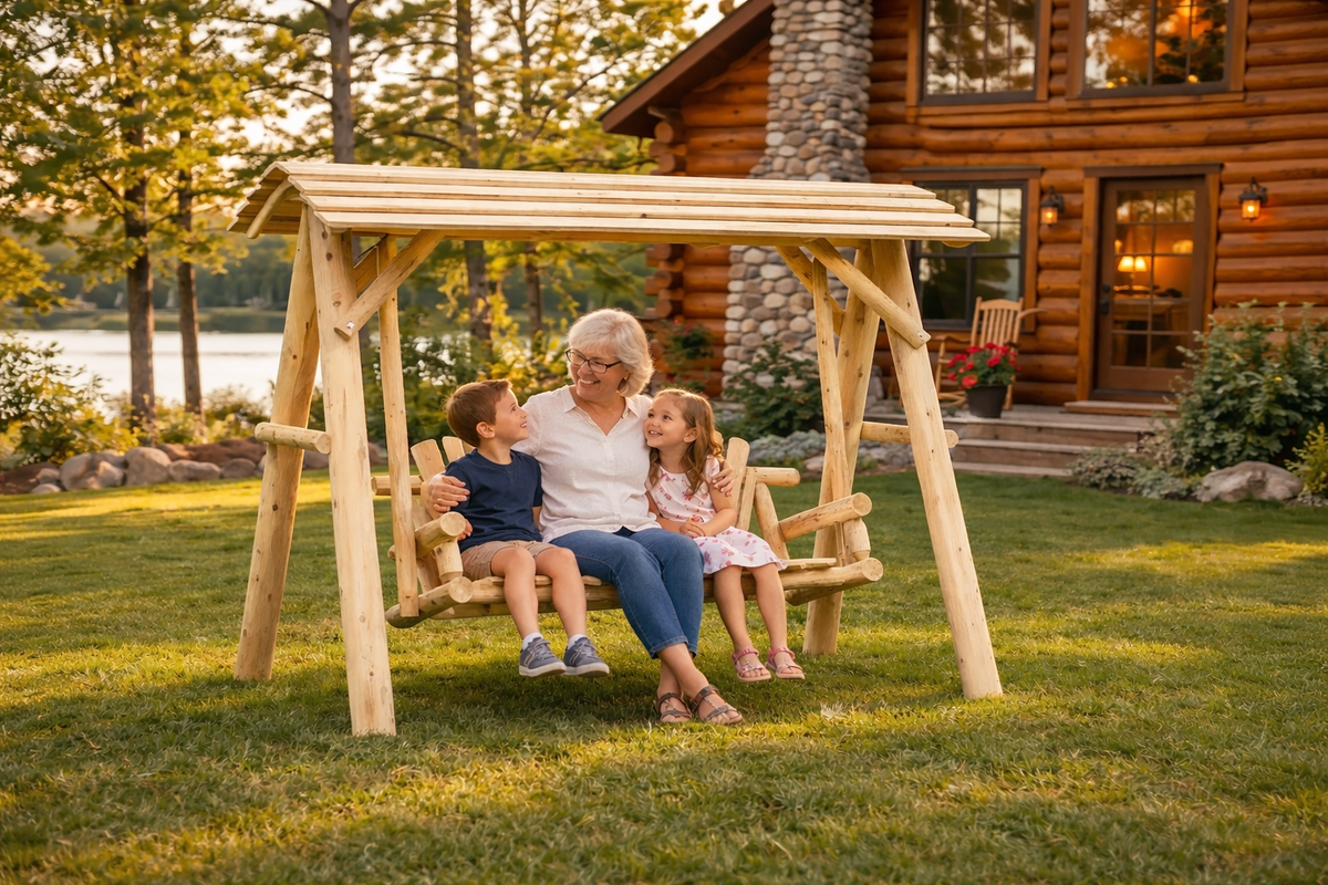 Wooden Porch Swing with Canopy - SNOODBANGER customs