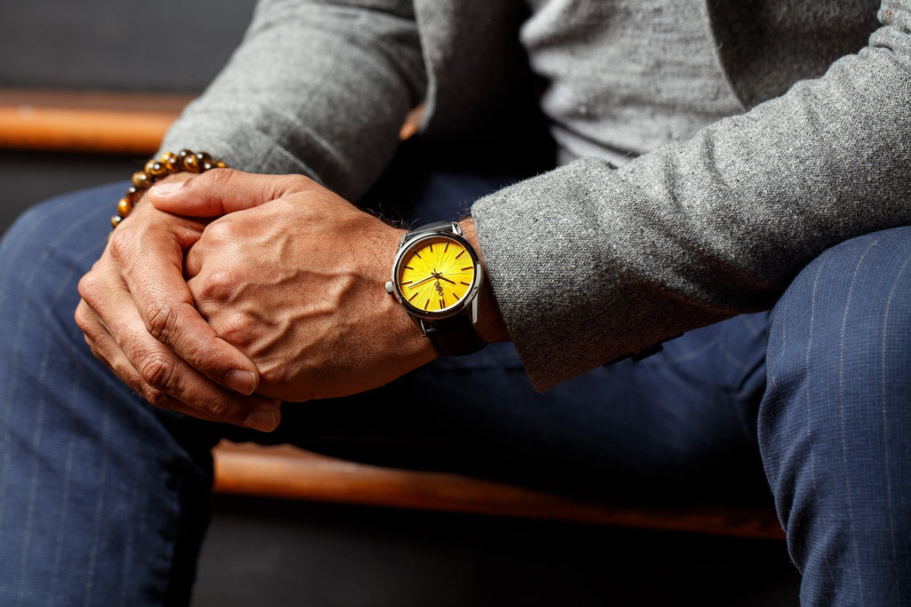 Yellow Sunburst Watch - SNOODBANGER customs