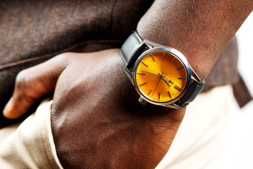 Yellow Sunburst Watch - SNOODBANGER customs